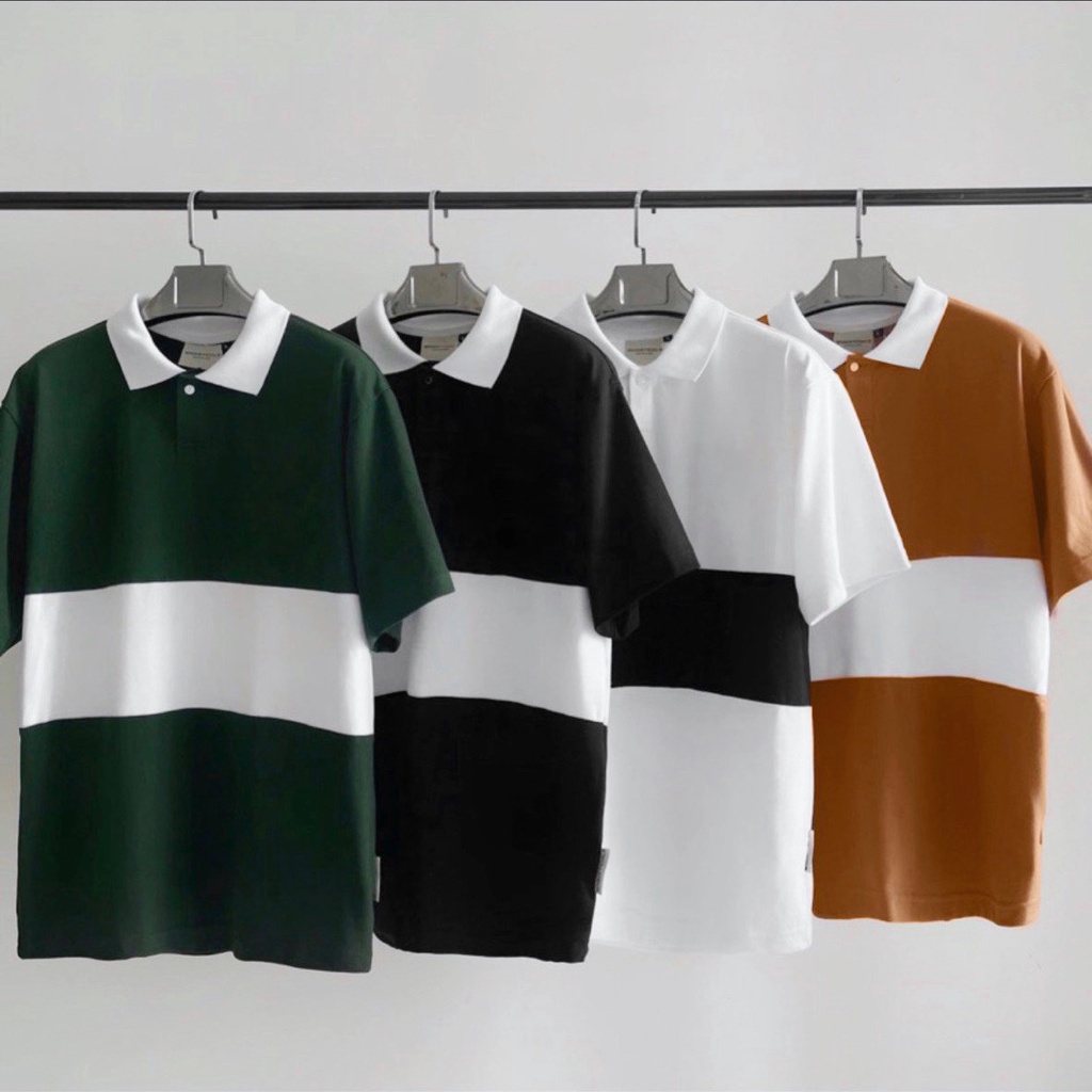 Áo Thun Polo Unisex Phối 2 Màu Chất Thun Cotton Cao Cấp Phong Cách Hàn Quốc Mr Smile 99 Shop