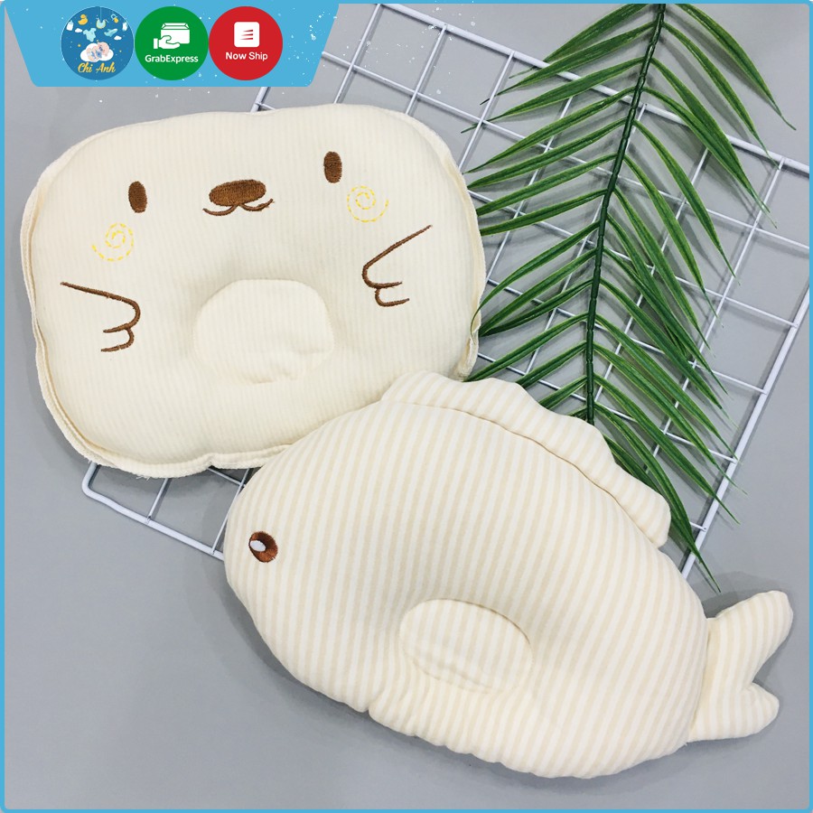 Gối chống bẹp đầu - Gối cho bé sơ sinh nhiều họa tiết thoáng khí tránh ngạt thở khi ngủ 💝 FREESHIP 💝