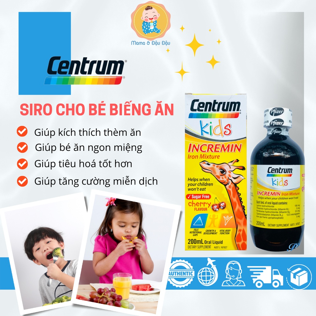 [CHÍNH HÃNG][ÚC] SIRO GIÚP BÉ ĂN NGON CENTRUM KIDS CHO TRẺ BIẾNG ĂN, CÒI CỌC