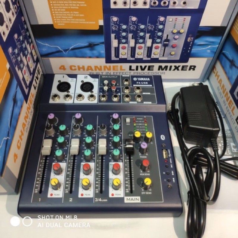 Bộ trộn âm thanh Mixer F4 USB Có bluetooth