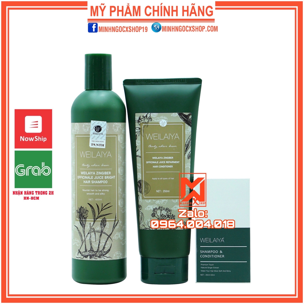 ✅[ TẶNG SET MINI ] DẦU GỘI WEILAIYA - DẦU GỘI XẢ GỪNG HÀ THỦ Ô WEILAIYA 250 - 400ML CHỐNG RỤNG KÍCH MỌC TÓC CHÍNH HÃNG