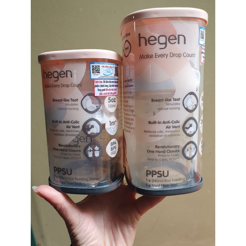 Bình Sữa Hegen 150ml và 240ml cho bé (hàng chính hãng có tem)