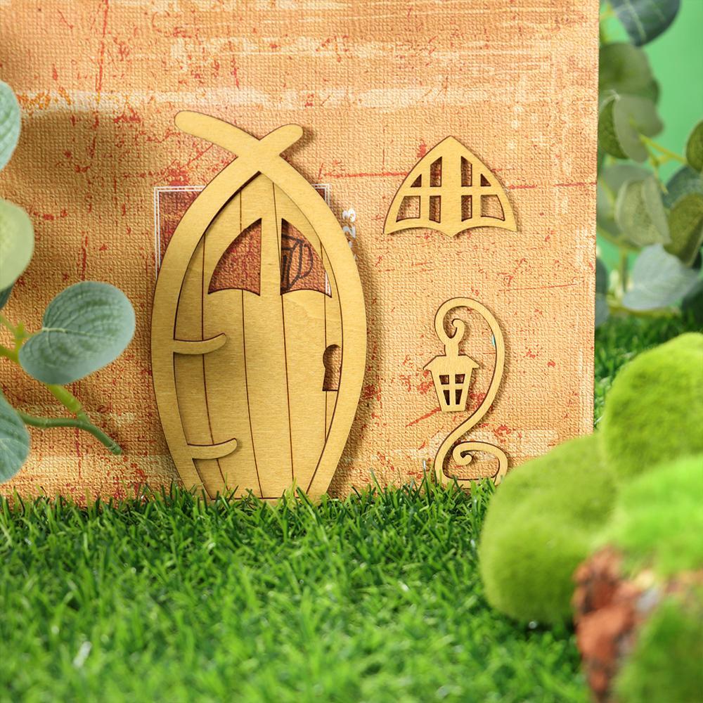 Mô Hình Cửa Elf Mini Phong Cách Vintage Dùng Trang Trí Tiểu Cảnh DIY