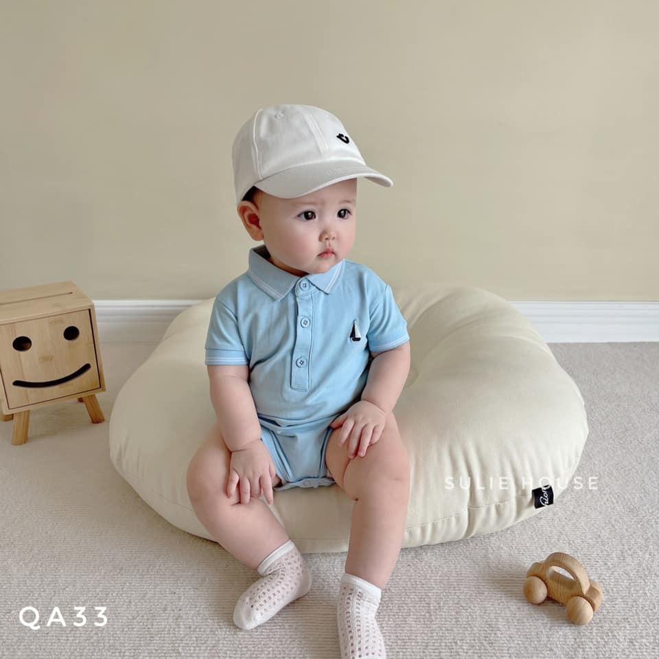 Body chip sơ mi cộc tay có cổ - QA33 (k kèm mũ tất)