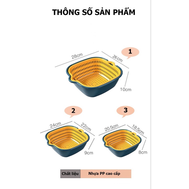 Combo 3 rổ nhà bếp GEARSHOP tiện lợi an toàn và không thể thiếu trong gian bếp nhà bạn
