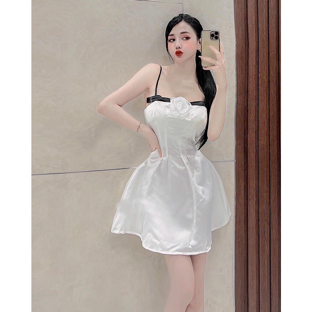 váy trắng tiểu thư hai dây