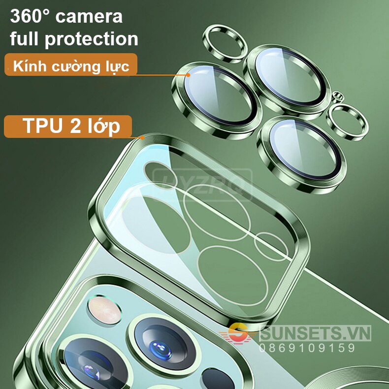 Ốp lưng iPhone 11/ 11 Pro/ 12/ 13 Pro Max lens bảo vệ camera