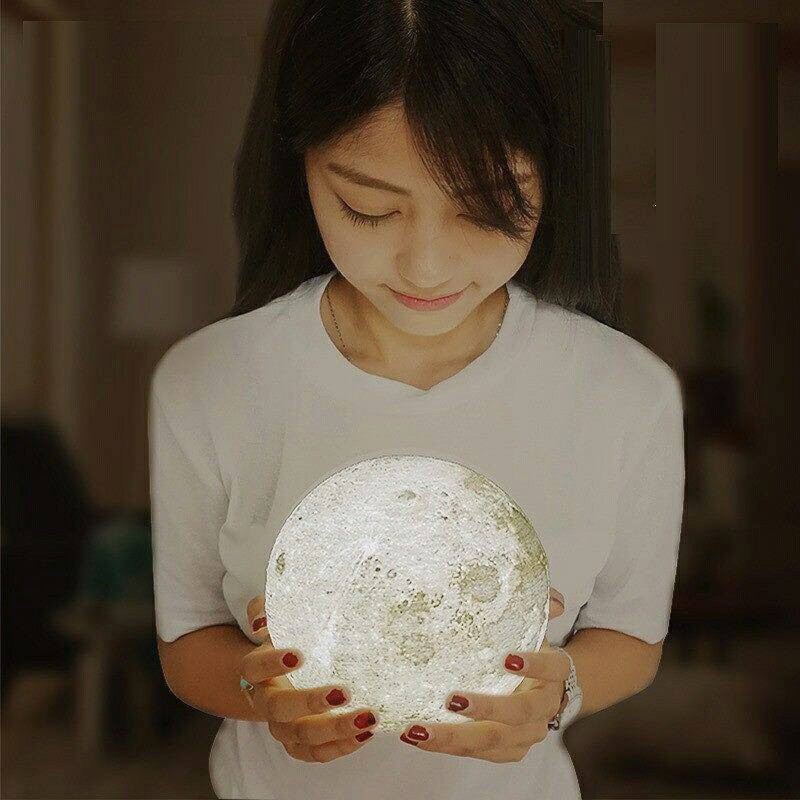 [Sỉ SLL ] Đèn Ngủ Mặt Trăng  Size 15 cm 16 Màu Cho Khách mua Sỉ SLL Có Điều Khiển+Đế Gỗ