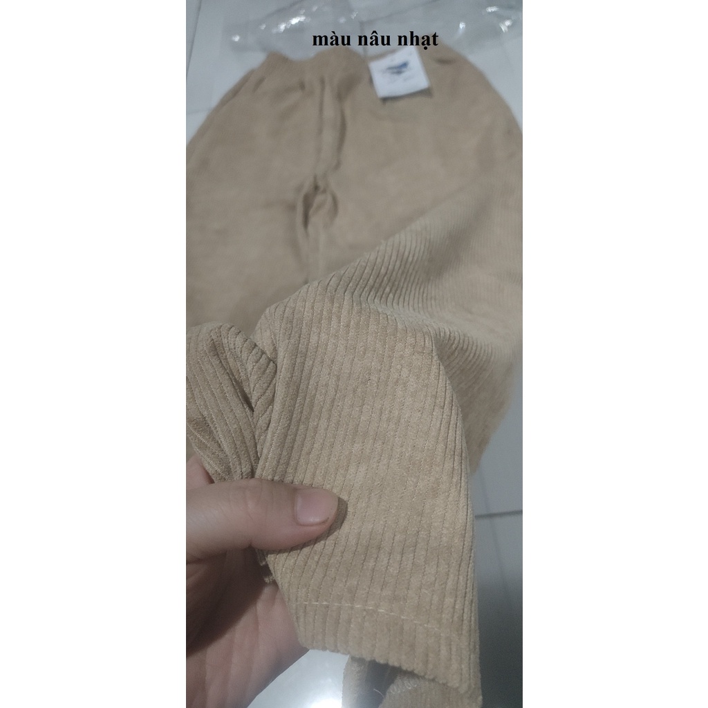 Quần ống rộng nhung tăm, quần ống rộng cạp chun phong cách hàn quốc siêu xinh NT11