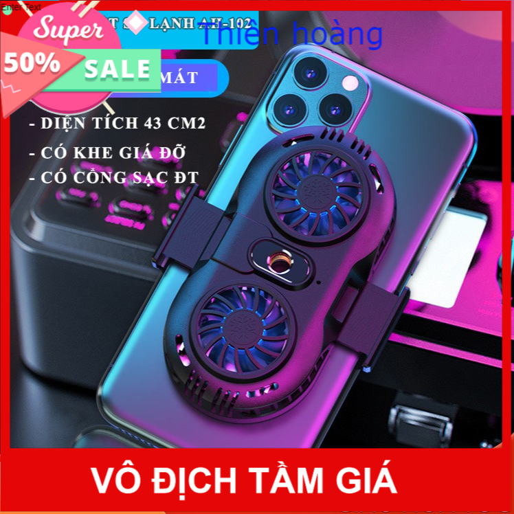 Quạt tản nhiệt làm mát điện thoại ,2 quạt sò nóng lạnh memo AH102 Gaming giá rẻ thien hoang pk