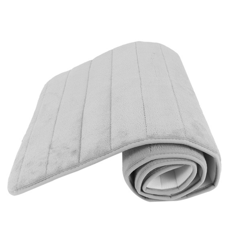 Thảm Chùi Chân Bằng Cao Su Non Mềm Mại Thấm Hút Tốt Chống Trượt Màu Xám Kích Thước Lớn 60X160cm Dành Cho Phòng Tắm / Nhà Bếp