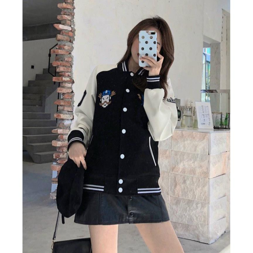 Áo khoác dù bomber nút bấm, áo khoác dù thêu logo cực chất KD3