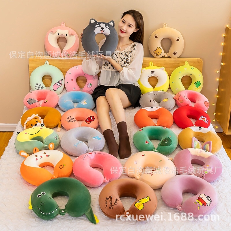 Gối Chữ U, kê cổ Ngủ Văn Phòng Mềm Mịn.