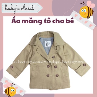 Áo khoác măng tô kaki cao cấp cho bé baby's closet - áo măng tô dáng dài cho bé từ 8-26kg cá tính