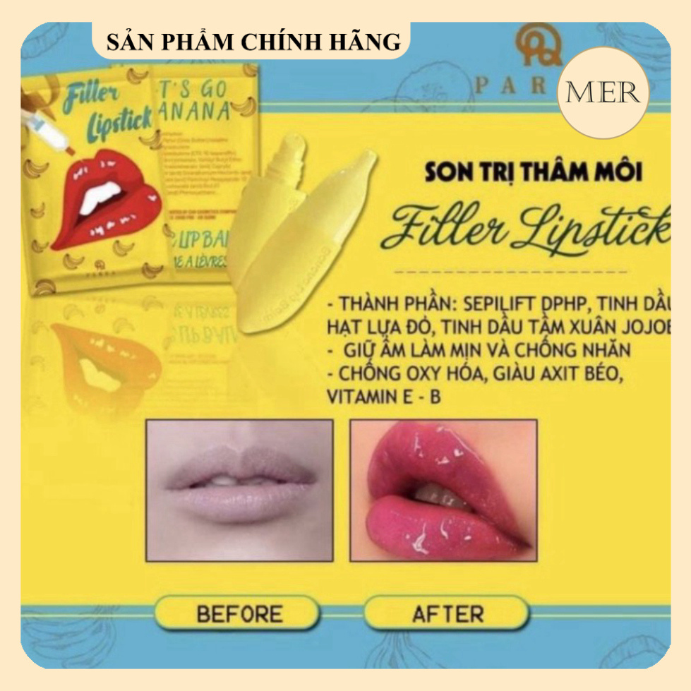 [Hot] Son Filler Collagen Chuối Khử Thâm Parea cùng son màu Chu Lipstick 🍎🍎