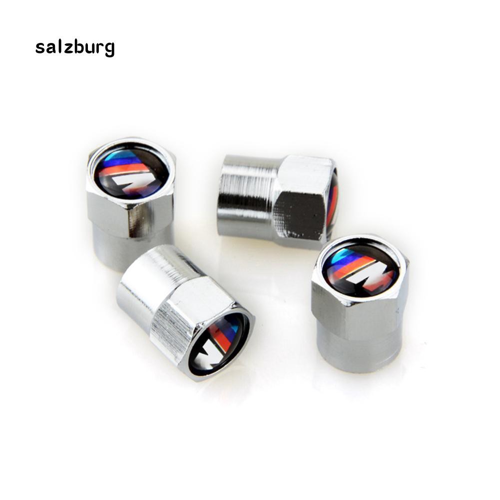 Set 4 nắp van lốp xe hơi bằng kim loại chống bụi cho BMW