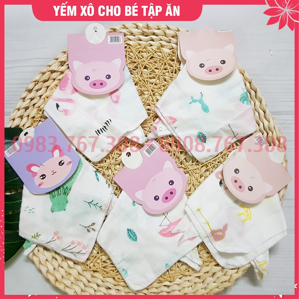 Sét 2 Yếm Xô Cho Bé (Có 2 Cúc Bấm) - Hàng Loại Đẹp Cho Trẻ Sơ Sinh - BTT00068