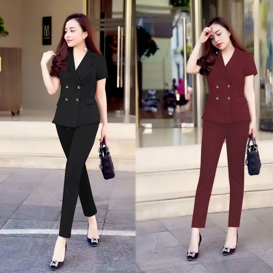 🌹Set nguyên bộ áo Vest quần dài xinh xắn MÃ 1086