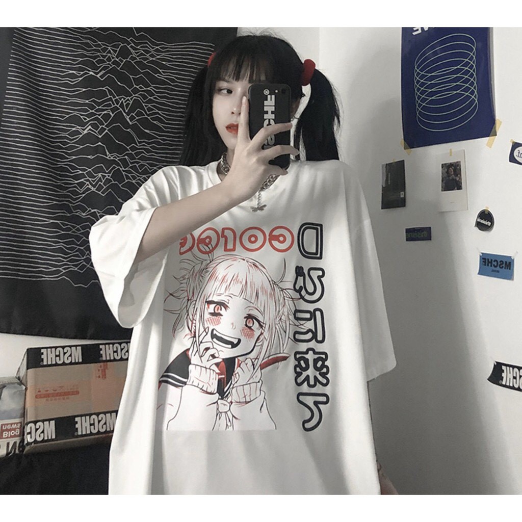 Áo Thun Unisex Nam Nữ Form Rộng Tay Lỡ TOGA HIMIKO, NỮ SÁT THỦ HỌC ĐƯỜNG, Thời Trang Anime Nhật Bản
