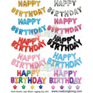Bộ Bóng chữ Happy Birthday trang trí sinh nhật 40cm