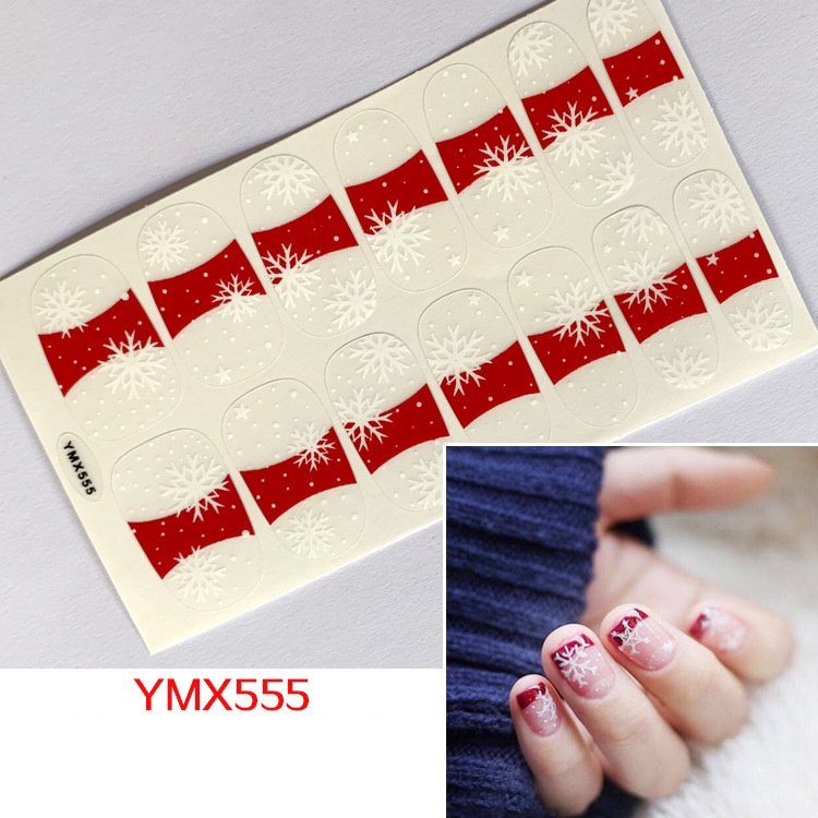 Bộ nail sticker dán móng tay trang trí nghệ thuật 3D dịp Noel giáng sinh xinh xắn YMX532-562 chống thấm nước