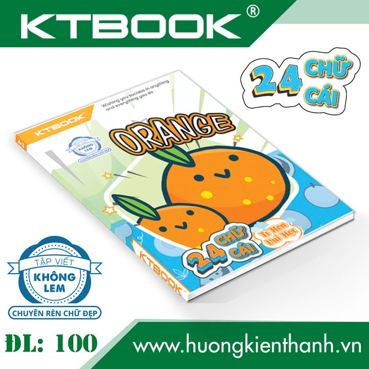 Tập Học Sinh Cao Cấp Chuyên Rèn Chữ Đẹp 24 Chữ Cái KTBOOK giấy trắng không lem ĐL 100 gsm - 96 trang