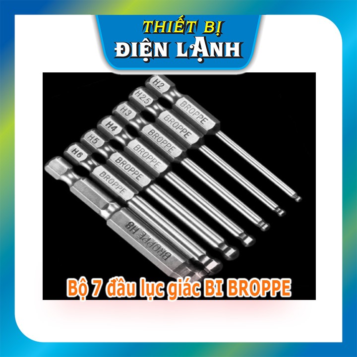 Bộ 7 đầu lục giác BI BROPPE  dành cho khoan, máy bắn vít 65MM
