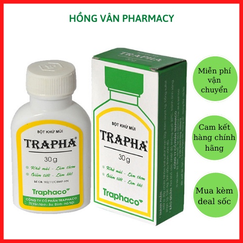Bột Khử Mùi TRAPHA Khử Mùi Hôi Chân, Khử Mùi Hôi Nách Traphaco Lọ 30g