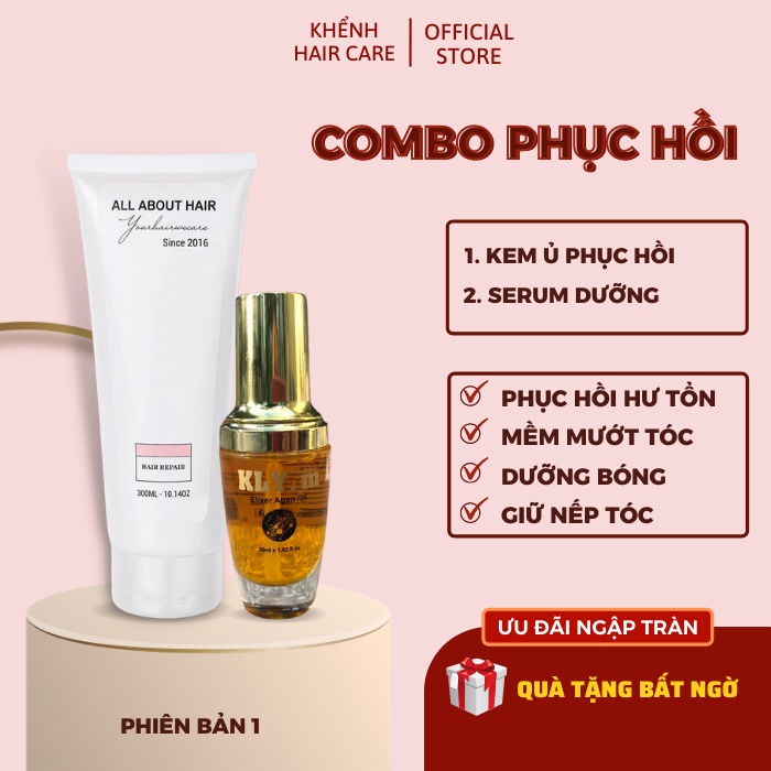 Combo PHỤC HỒI TÓC [CHÍNH HÃNG] Hư Tổn Thần Tốc Chóng Xơ Rối, Tóc Suôn Mượt