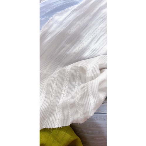 vải boi thêu thổ cẩm trắng trơn cao cấp mềm mát