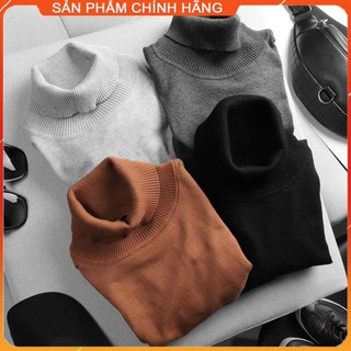 (HÀNG CAO CẤP) Áo len nam - áo len cổ lọ nam màu nâu, chất len lông cừu cao cấp AL11, kiểu dáng hàn quốc mẫu mới 2020