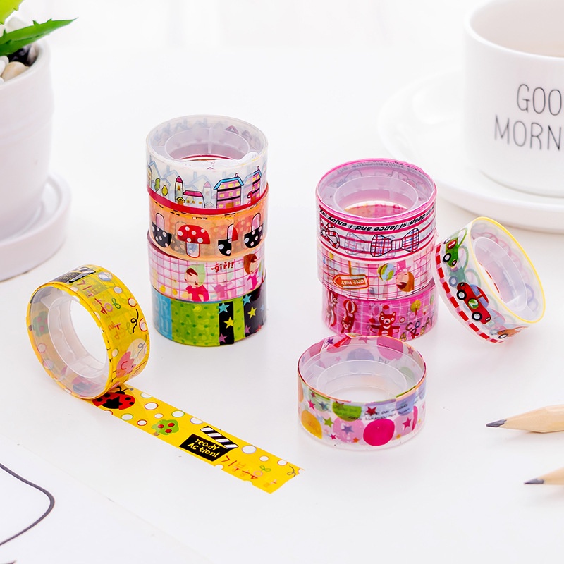 [Mã LIFEBOOK2 giảm 10% đơn 0Đ] Băng dính Washi tape dài 3m hoạt hình dễ thương Hàn quốc