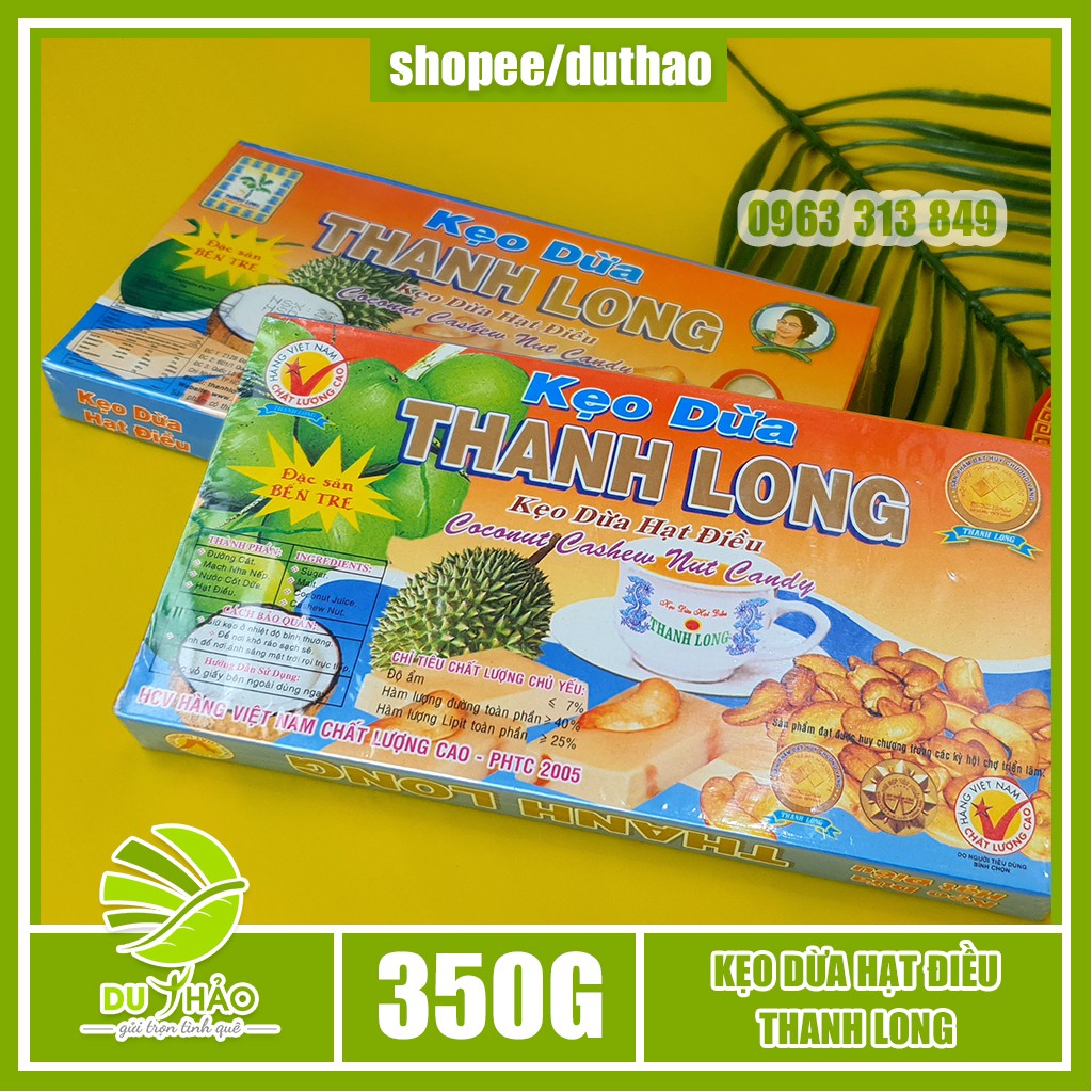 Kẹo dừa Bến Tre Thanh Long chính hãng gồm 6 vị khác nhau, Kẹo dừa Thanh Long gia truyền, kẹo mềm dẻo đậm đà vị dừa