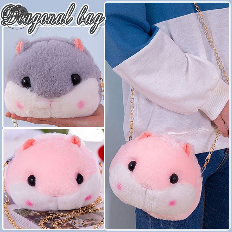Túi đeo chéo thiết kế kiểu chuột hamster hoạt hình dễ thương cỡ 20cm