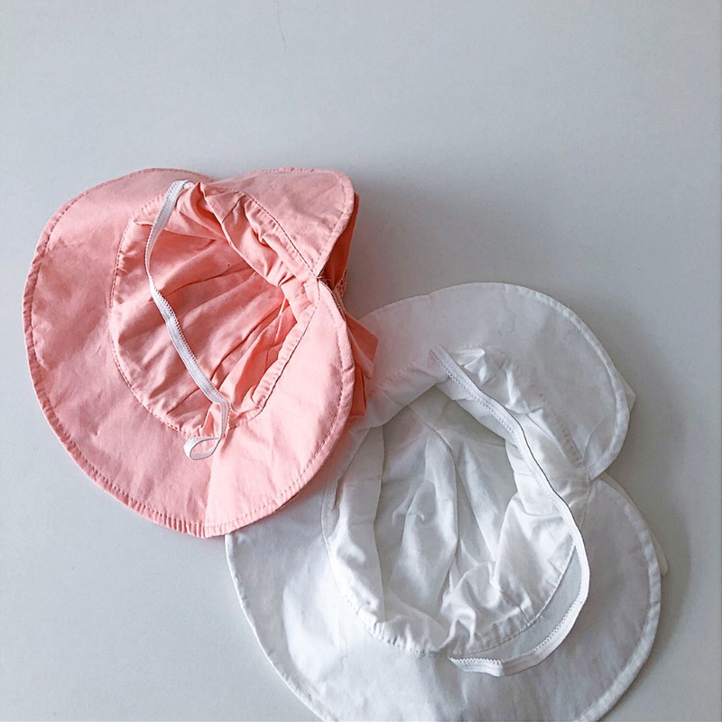 Nón Cotton Phối Ren Đính Nơ Phong Cách Công Chúa Cho Bé Sơ Sinh