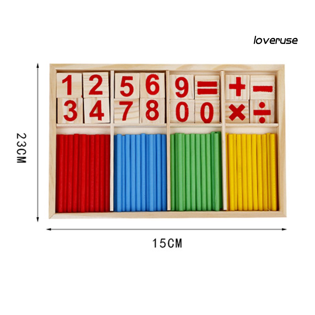 Bộ Đồ Chơi Que Tính Bằng Gỗ Kèm Hộp Đựng Dành Cho Trẻ Em