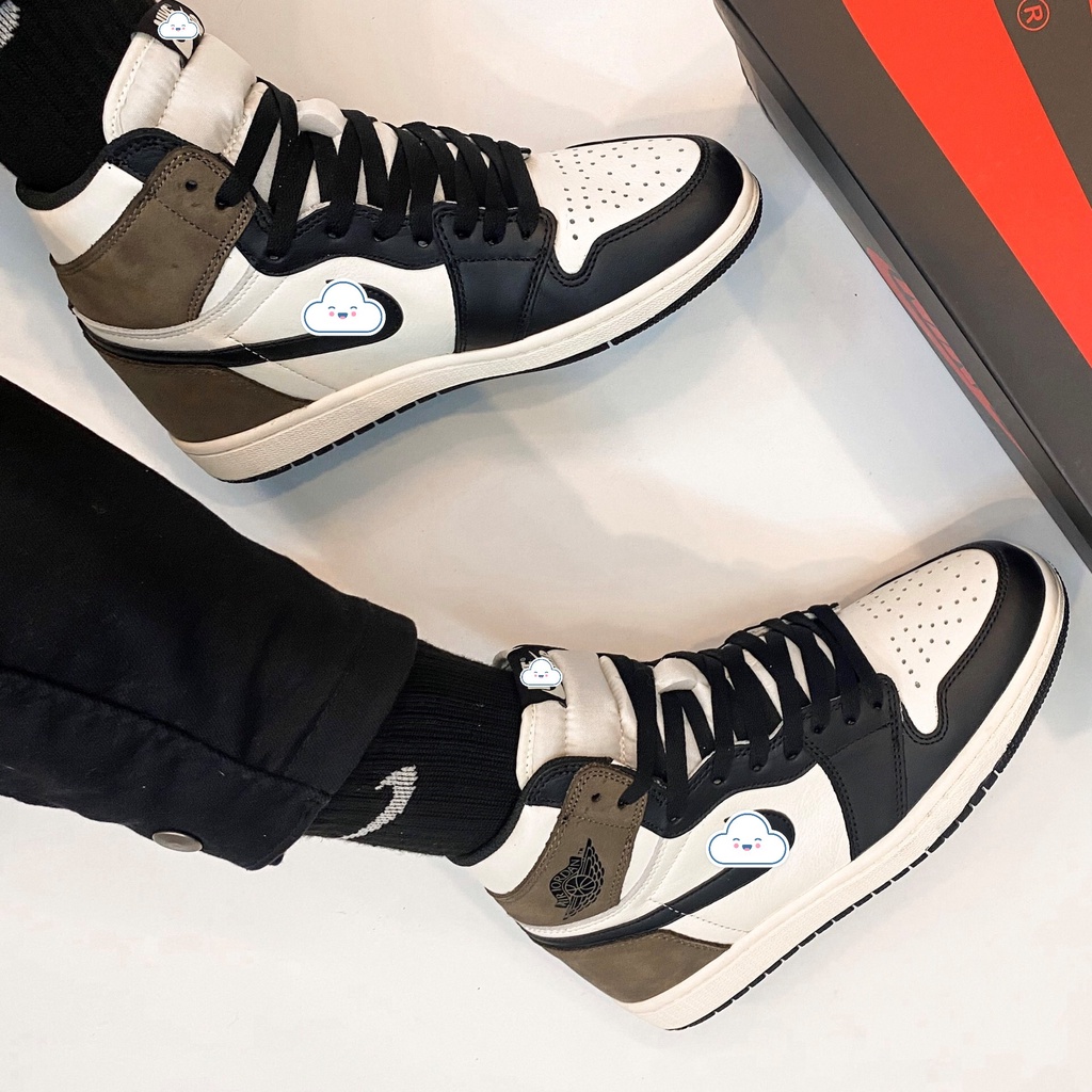 Giày Jordan 1 Dark Mo_cha Nam Nữ- Phiên Bản Tiêu Chuẩn. Giày thể thao Jordan 1 nâu cao hot hit