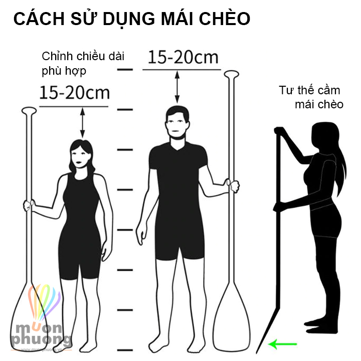 Ván chèo SUP ván chèo đứng bơm hơi giá rẻ Portable - MUÔN PHƯƠNG SHOP