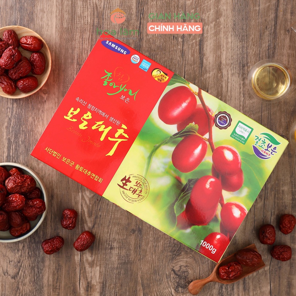 Táo đỏ hữu cơ Hàn Quốc sấy khô Hoa Lâm giàu dinh dưỡng, giúp bổ sung khí huyết 300g 1000g