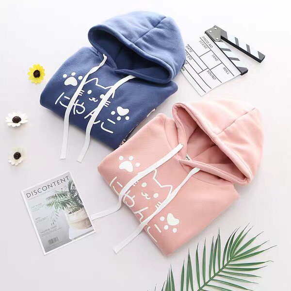 Áo khoác, áo hoodie unisex nam nữ nỉ ngoại chú mèo saranghe năng động thời trang học đường