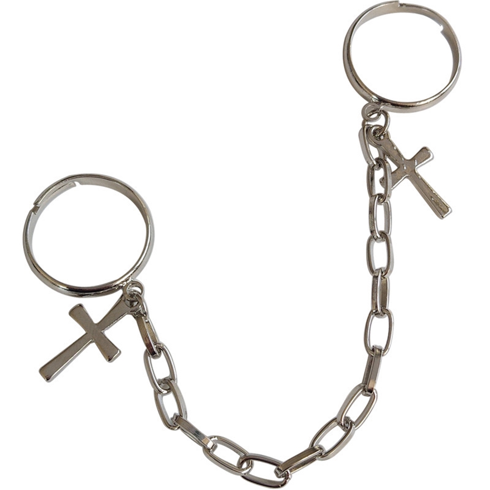 CACTU Vintage Adjustable Chain Joint Rock Hip Hop Cross Rings