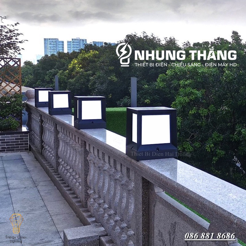 Đèn Sân Vườn Ngoài Trời LT-049 - Trụ Cổng Cột Đèn Hàng Rào Mái Hiên Chống Nước Cao Cấp Decor Vintage - Size 15cm