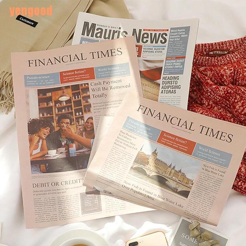 Bộ 2 Giấy Gói Quà Họa Tiết Tờ Báo Tiếng Anh Cổ Điển