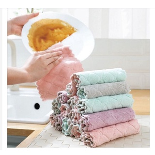 Combo 10 Khăn Lau  Viền ziczac 2 Mặt Sợi Bông Mềm Không Trầy Xước