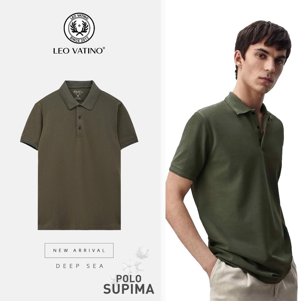 Áo polo nam Supima2 4 màu Cotton 100% Leo Vatino Phân phối độc quyền phối cổ áo thun nam tay ngắn cổ bẻ LIFE - Galvin