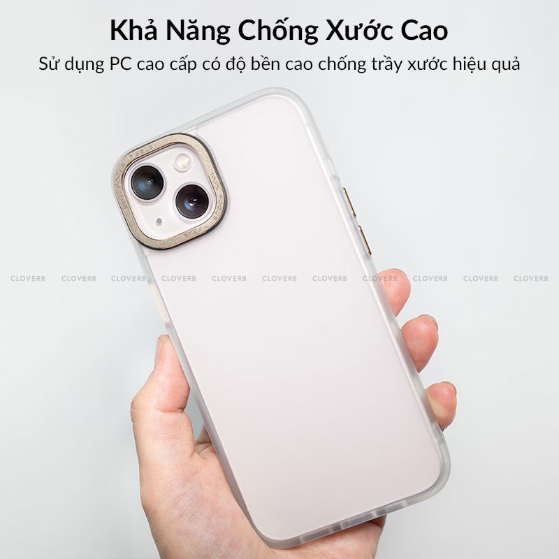Ốp Lưng Nhám LIKGUS U Pro Shield Viền Màu Chống Bám Vân Tay Bảo Vệ Camera Nút Bấm Kim Loại Cho iP 13 14 Pro Max Cloverb