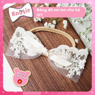 Băng đô/turban nơ cho bé Ivy ren mềm co giãn xinh xắn