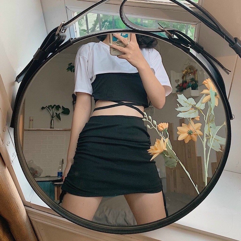 Sét Áo Croptop Tay Ngắn đan dây hở eo🦁🦁🦁c