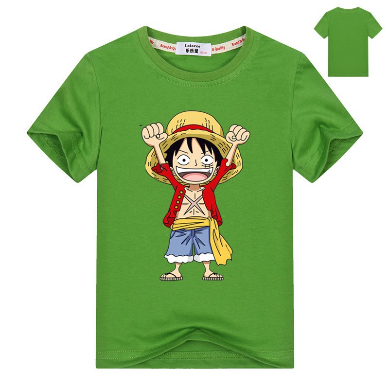 Áo thun in hình One Piece Luffy ngắn tay 100% Cotton