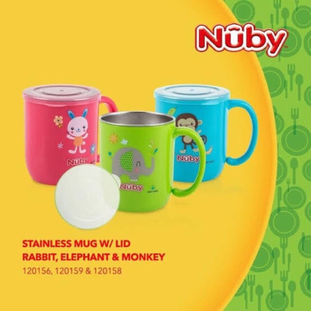 Nuby Cốc Uống Nước Bằng Inox Có Nắp Đậy Tiện Dụng